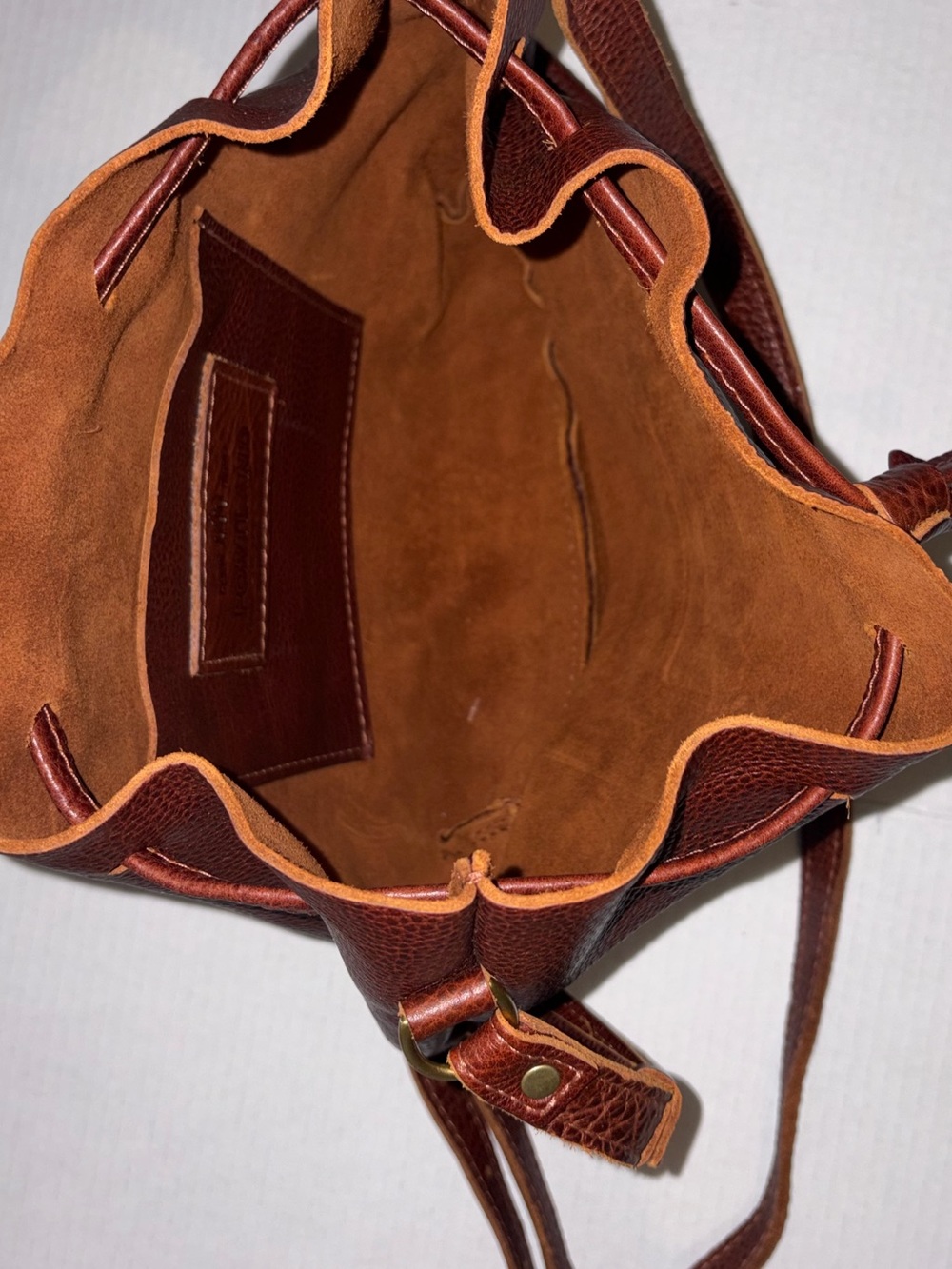 Portland Leather Goods Drawstring Bucket Bag - Picture 6 of 9